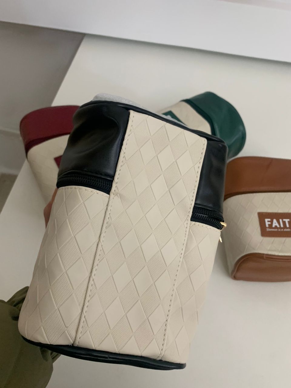 2-in-1 compact makeup bag with multiple compartments