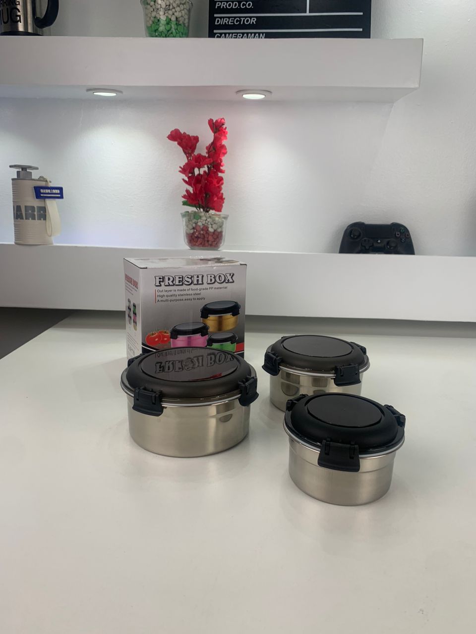 Conteneurs Alimentaires Empilables en Acier Inoxydable Écologiques 3pcs – حاويات طعام من الستانلس ستيل قابلة للتكديس