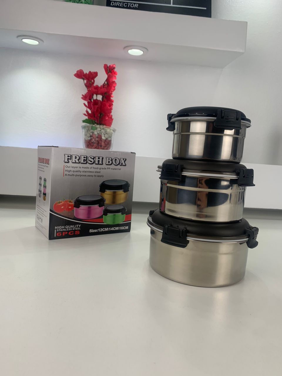Conteneurs Alimentaires Empilables en Acier Inoxydable Écologiques 3pcs – حاويات طعام من الستانلس ستيل قابلة للتكديس
