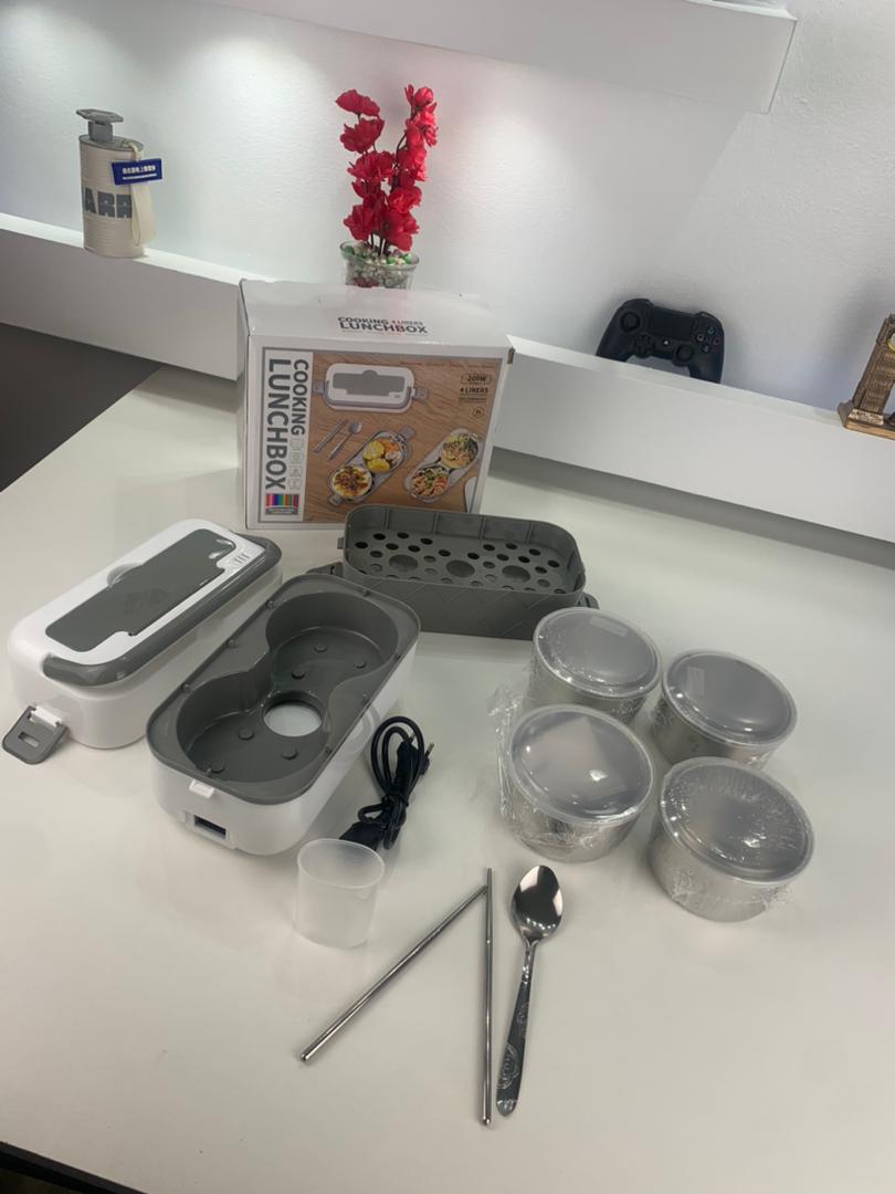 Boîte à Lunch Électrique Portable avec 2 Récipients Amovibles en Acier Inoxydable – علبة تسخين طعام