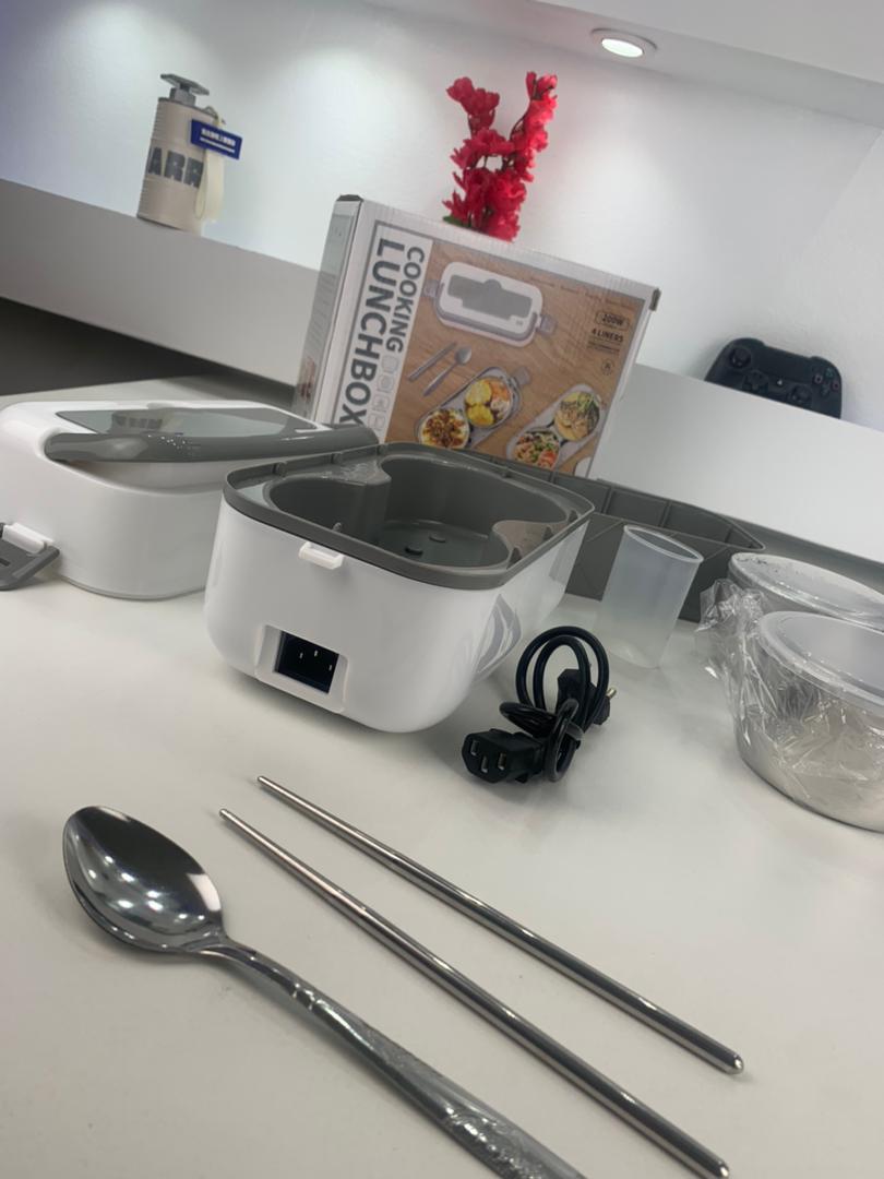 Boîte à Lunch Électrique Portable avec 2 Récipients Amovibles en Acier Inoxydable – علبة تسخين طعام