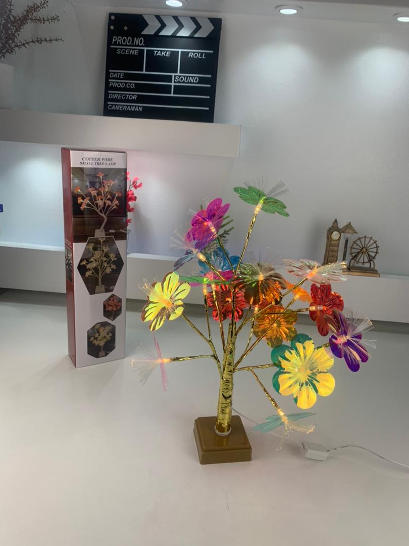 Lampe de table fleurs colorées avec LED