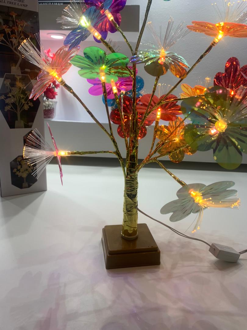Lampe de table fleurs colorées avec LED