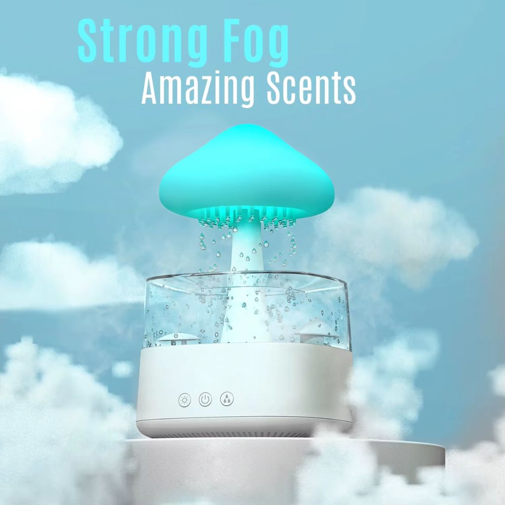 Diffuseur d'huiles essentielles nuage pluie 300ml avec haut-parleur Bluetooth