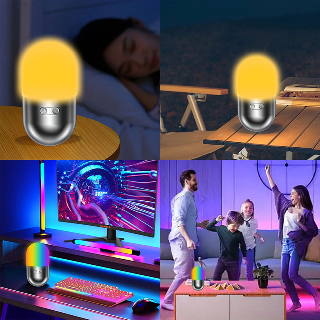مصباح تخييم قابل للشحن مع تغيير ألوان RGB