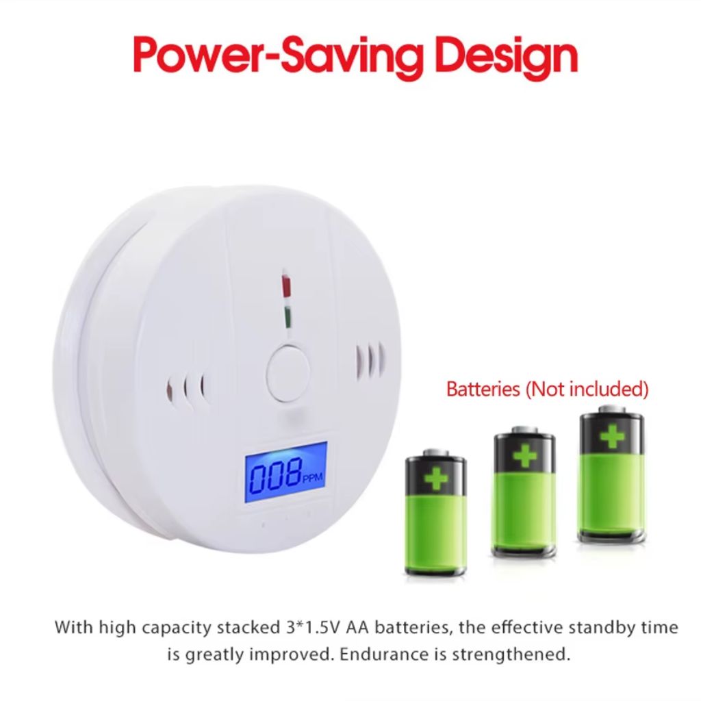 Carbon monoxide alarm with LCD screen