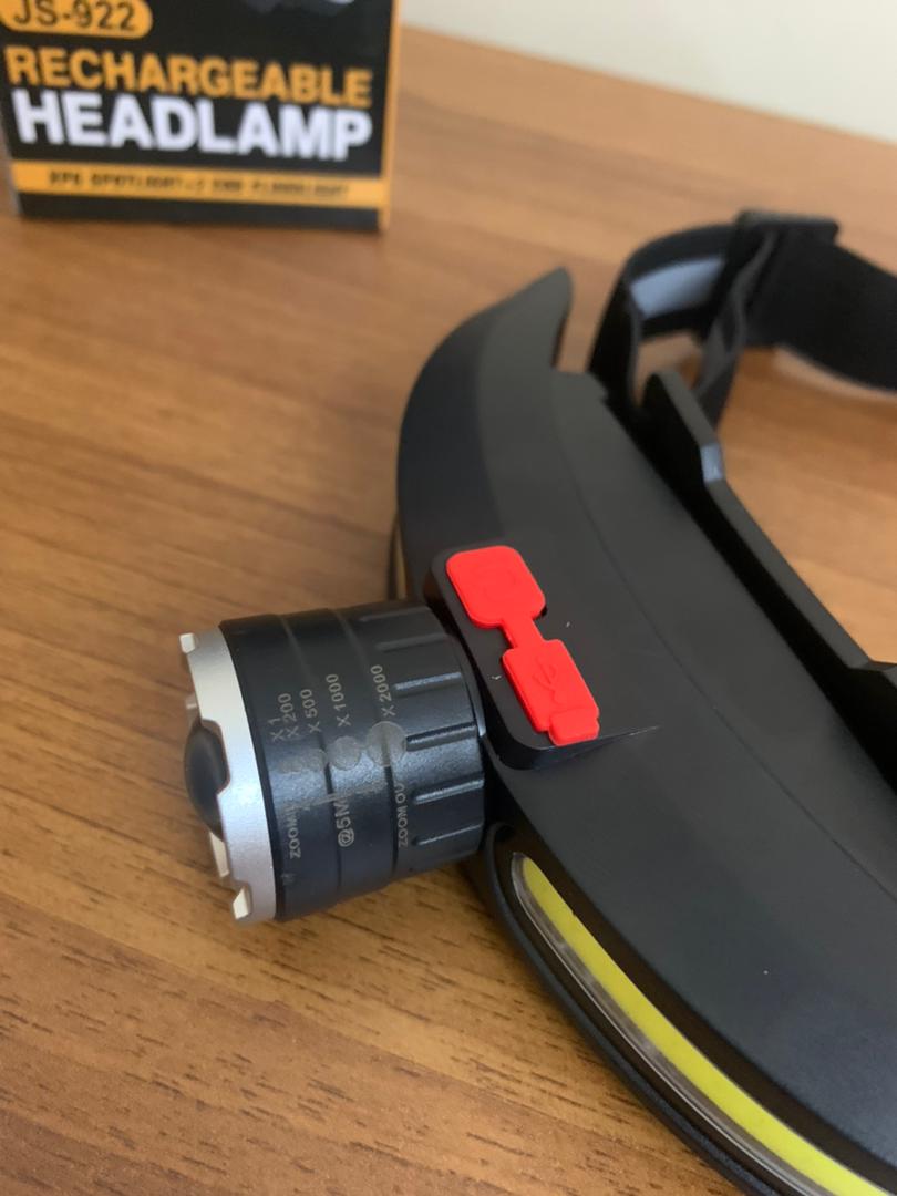 مصباح رأس LED COB متعدد الوظائف قابل للشحن USB
