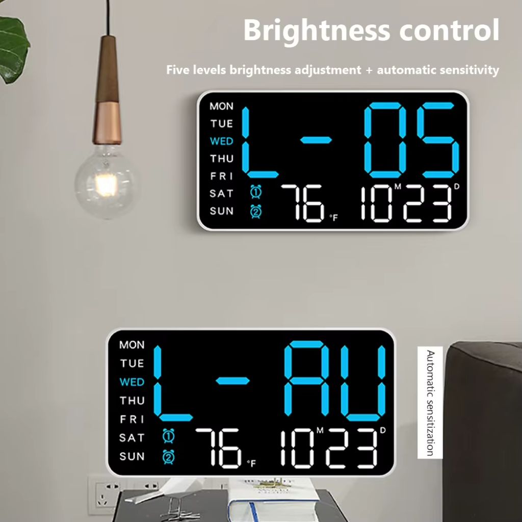ساعة رقمية متعددة الوظائف بشاشة LED للحائط والطاولة