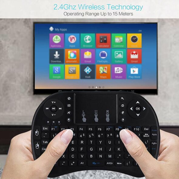 Wireless keyboard and touchpad with tricolor backlight and multimedia control