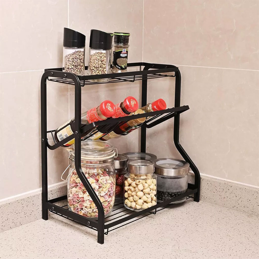 Étagère à épices 3 Niveaux avec Grande capacité - منظم التوابل في المطبخ