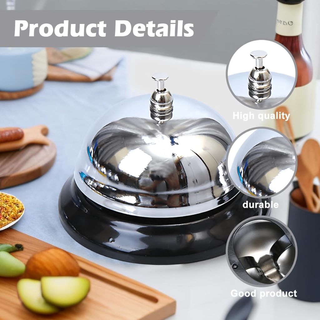Mini rust-resistant metal desk call bell