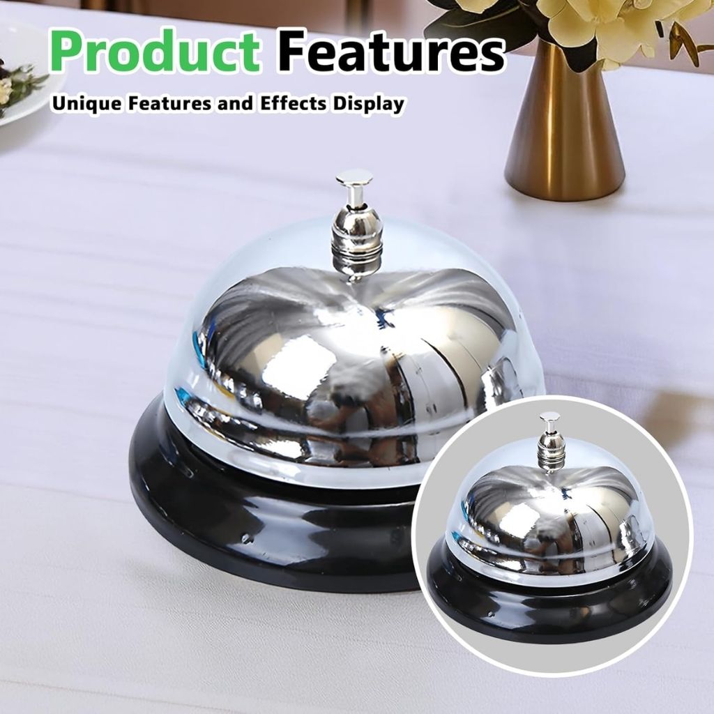 Mini rust-resistant metal desk call bell