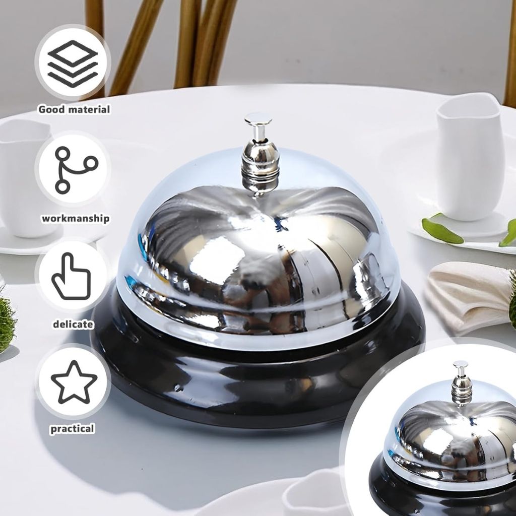 Mini rust-resistant metal desk call bell