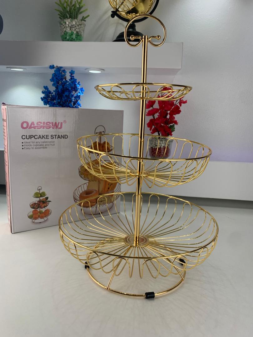 Panier à Fruits en Métal à 3 Niveaux – سلة فواكه معدنية بثلاث طبقات