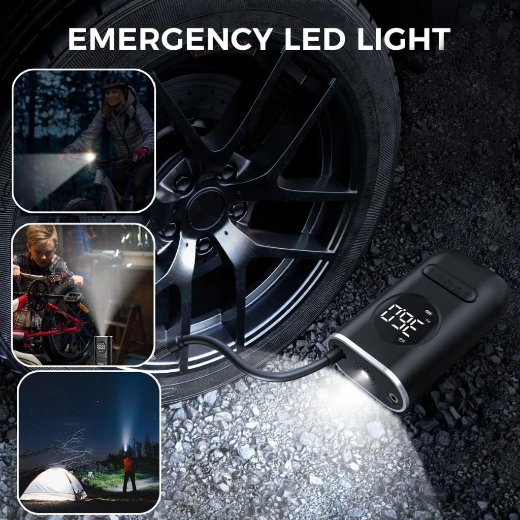 منفاخ هواء محمول 150 PSI مع إضاءة LED