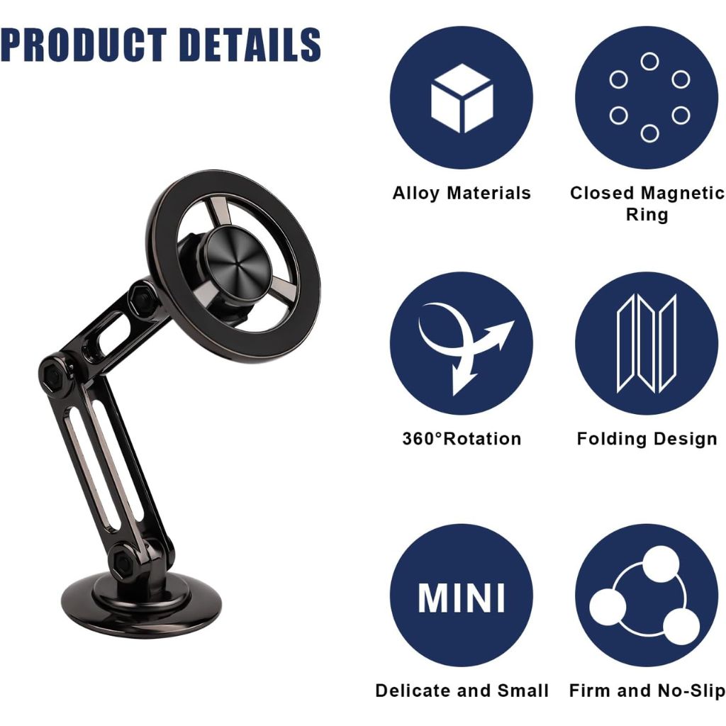 Support Téléphone Voiture Magnétique Rotatif à 360° – حامل هاتف مغناطيسي