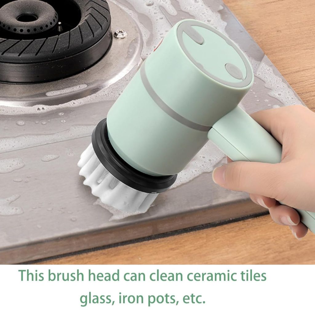 Electric rotating cleaning brush with 2 heads