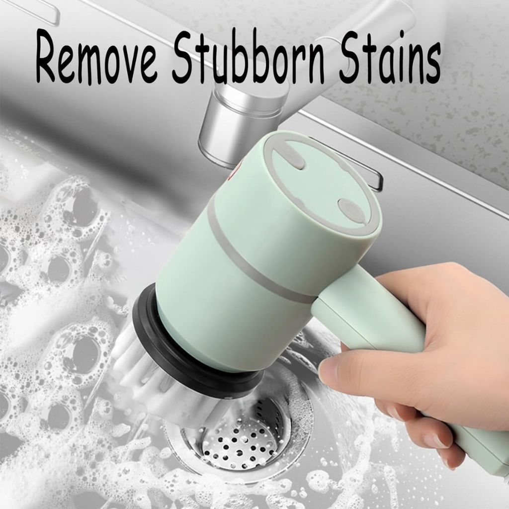 Electric rotating cleaning brush with 2 heads