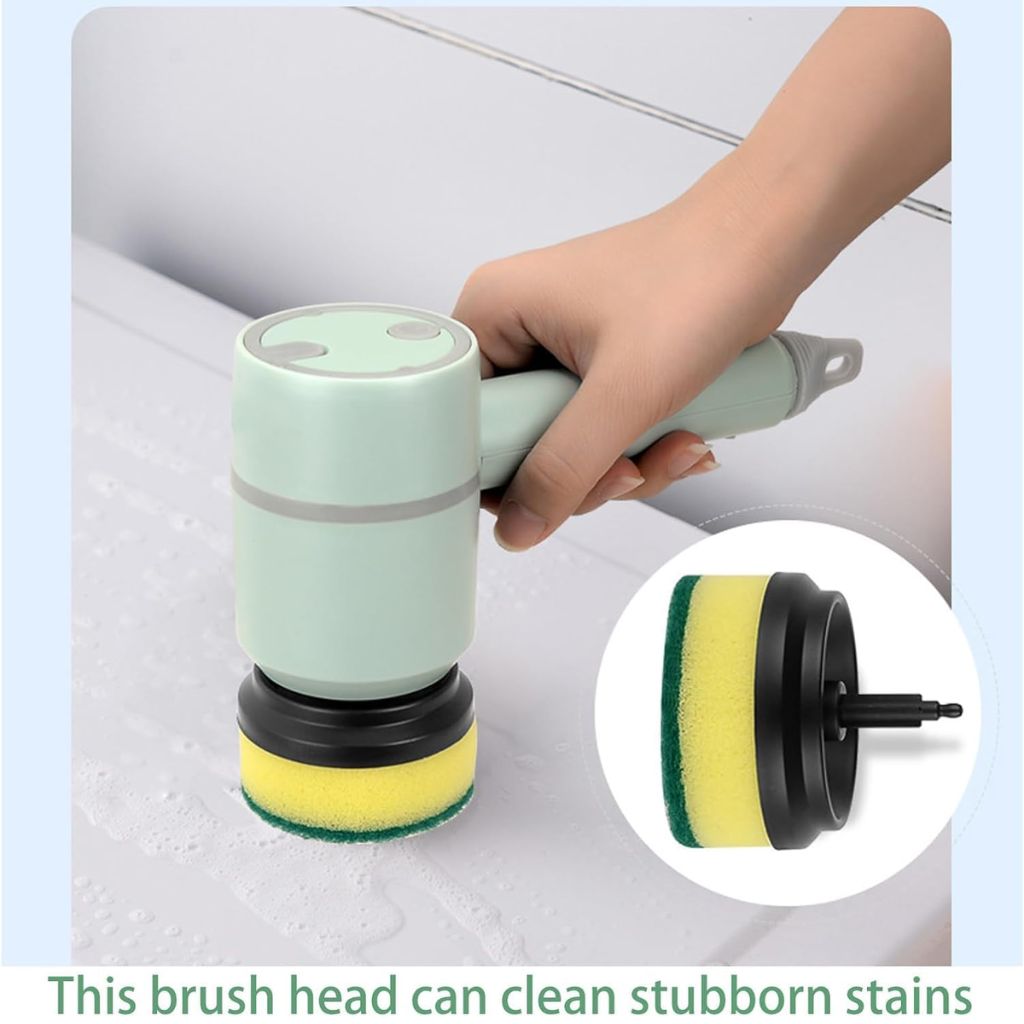 Electric rotating cleaning brush with 2 heads