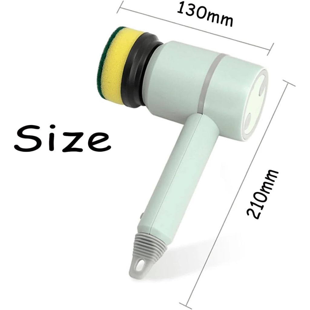 Electric rotating cleaning brush with 2 heads
