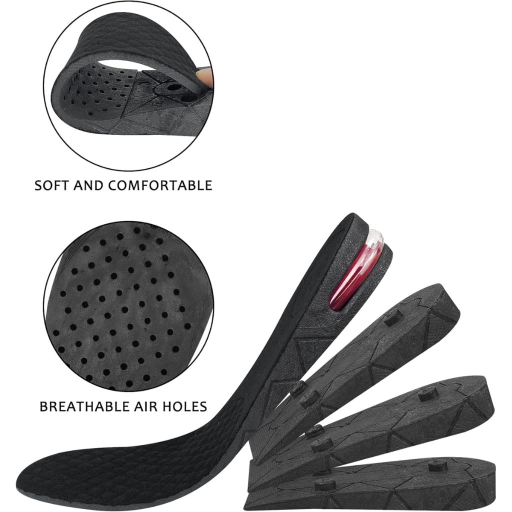Unisex 4-layer adjustable height increase insoles