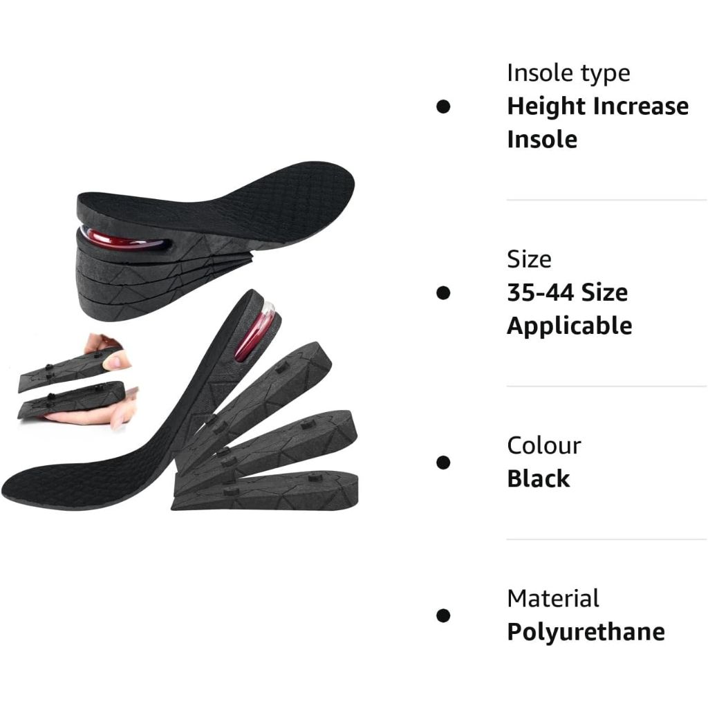 Unisex 4-layer adjustable height increase insoles