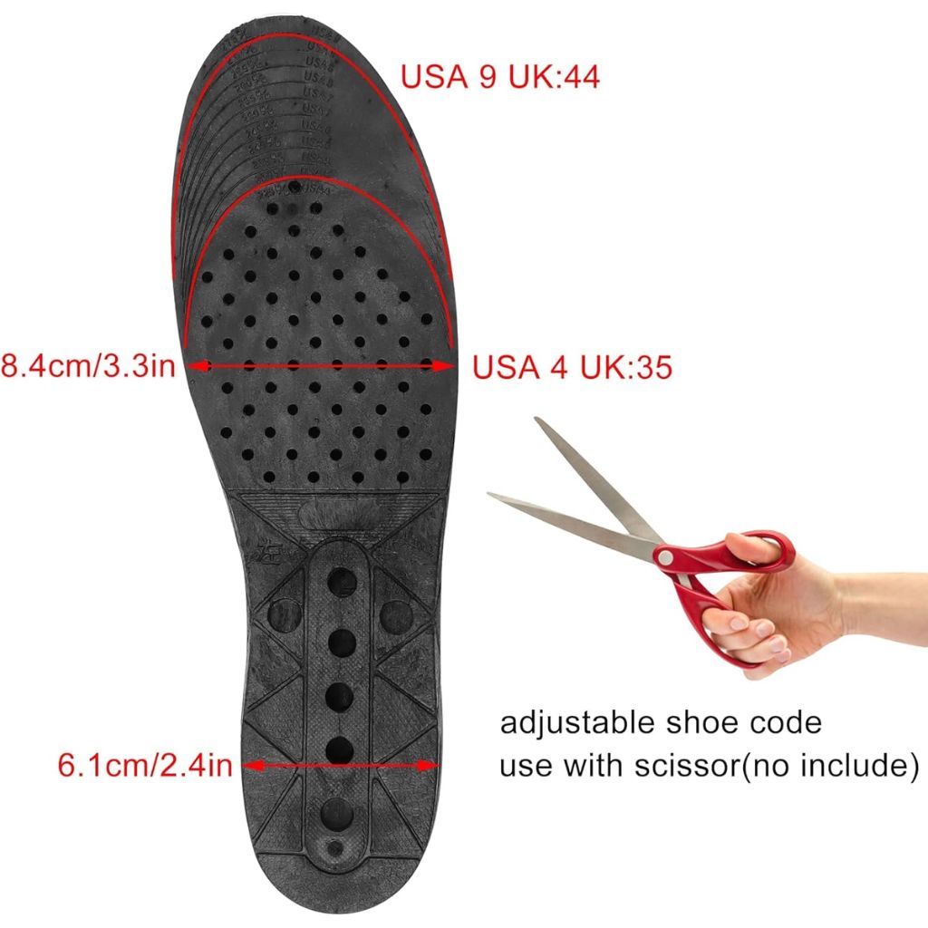 Unisex 4-layer adjustable height increase insoles