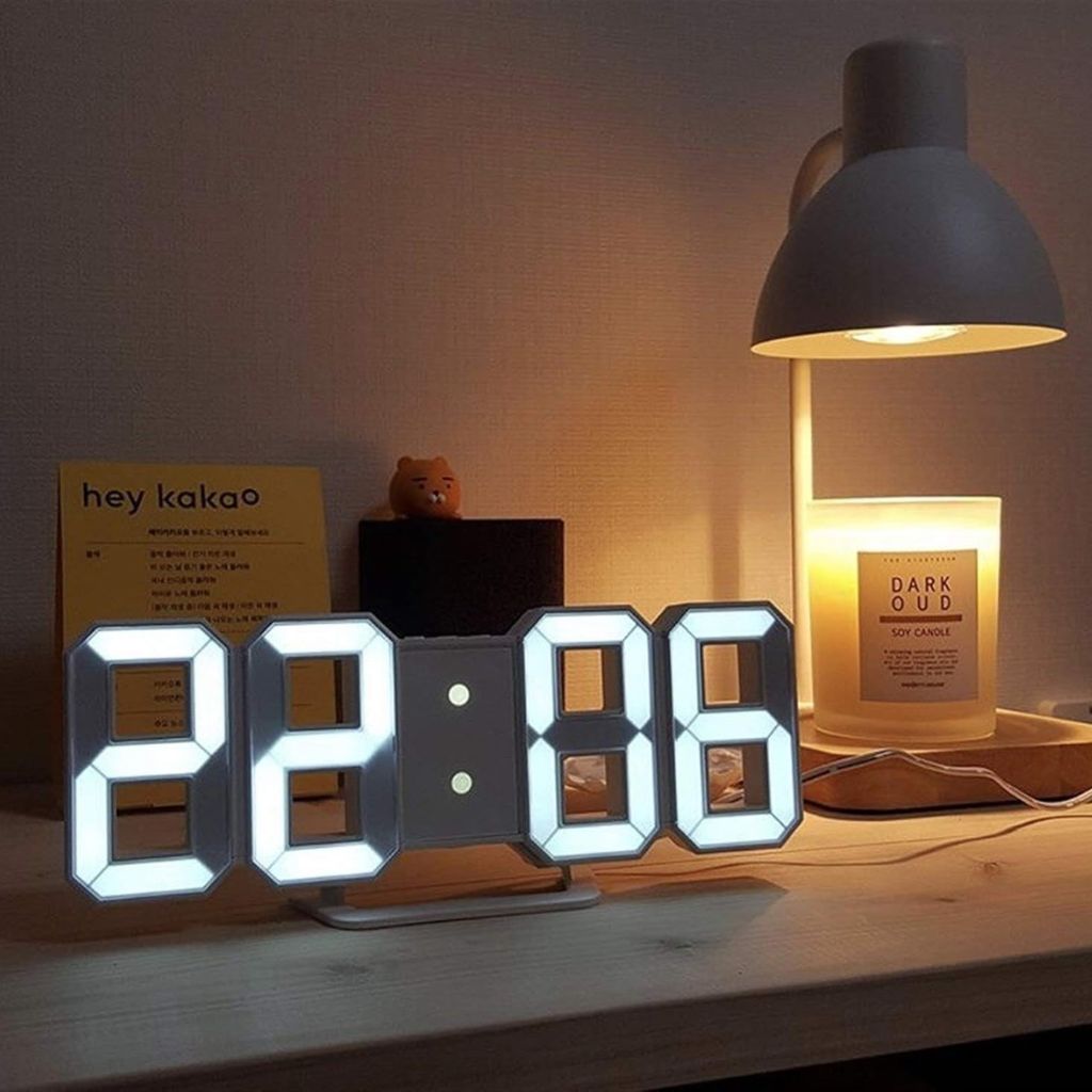 ساعة رقمية ثلاثية الأبعاد LED للجدار والمكتب GH8018