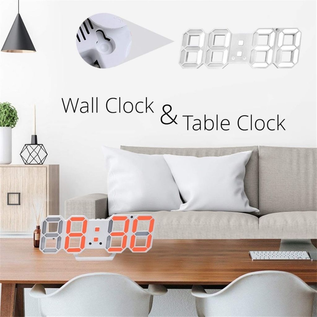 Horloge numérique 3D LED pour mur et bureau GH8018