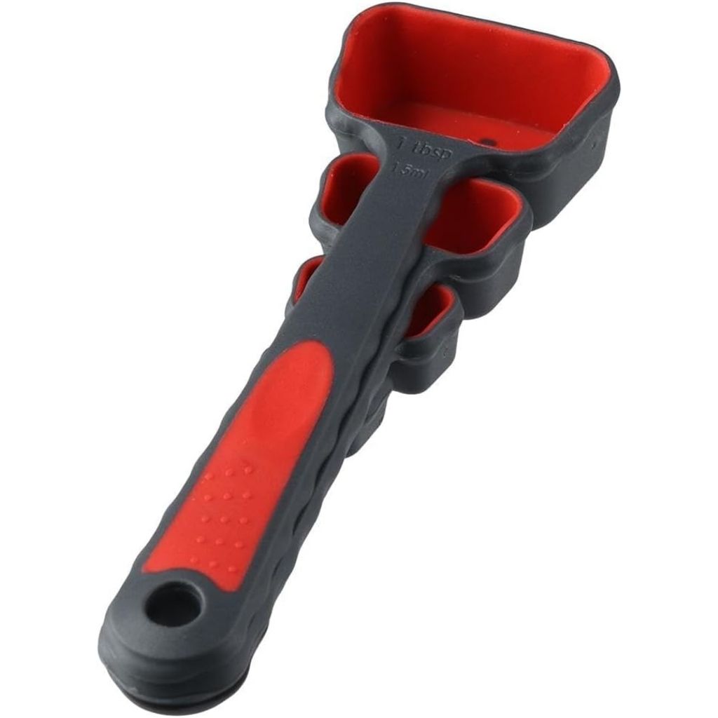 Ouvre-boîte Multifonction 4 en 1 et Cuillères à Mesurer Pliables en Silicone -  فتاحة العلب متعددة الوظائف و ملاعق قياس قابلة للطي