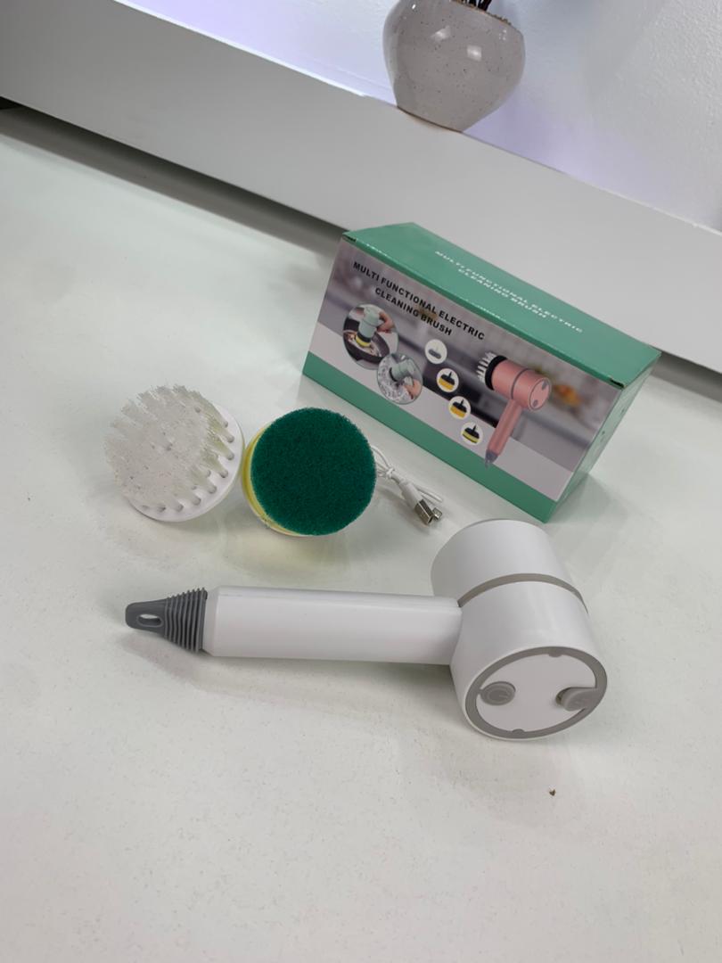 Electric rotating cleaning brush with 2 heads