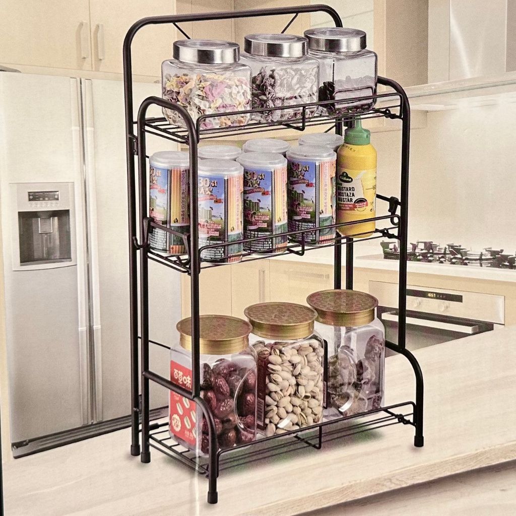 Étagère de Rangement à 3 Niveaux 59x19x35cm – وحدة رفوف تخزين بثلاث طبقات