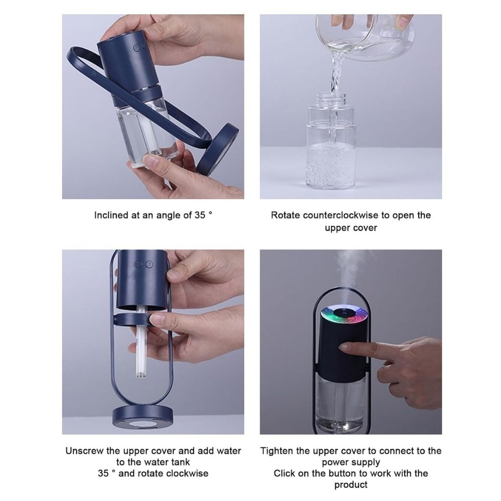 Air Humidifier with RGB Light and 360° Rotation