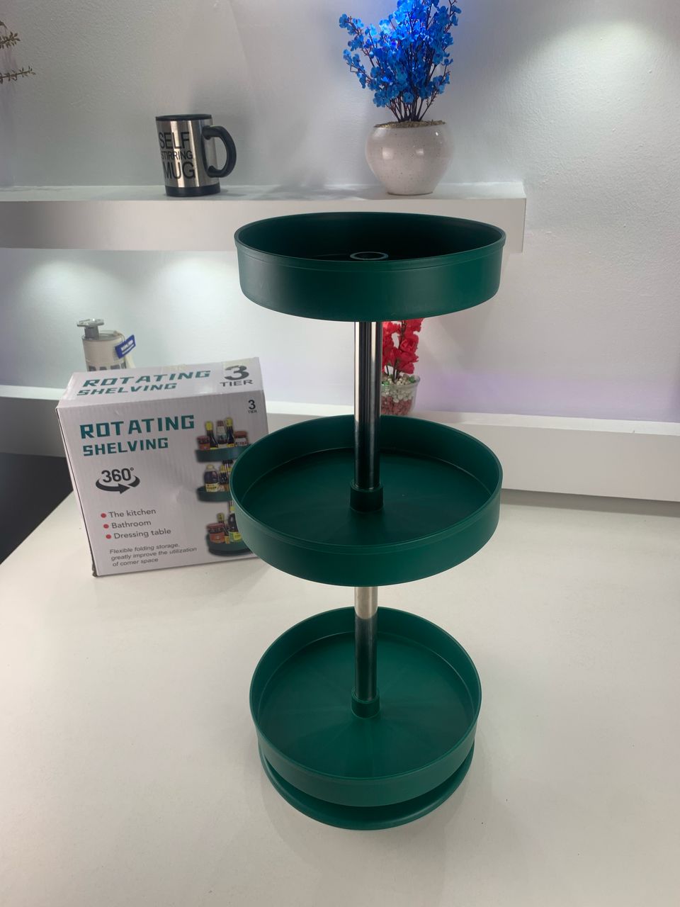 Étagère de Rangement à 3 Niveaux avec Rotation – وحدة رفوف تخزين بثلاث طبقات