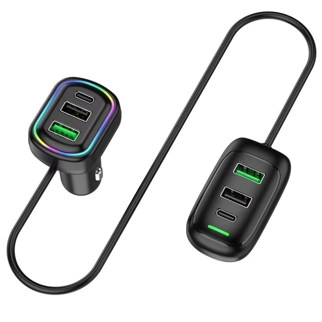 Chargeur Voiture 6 Ports USB Type-C avec Éclairage RGB – شاحن سيارة