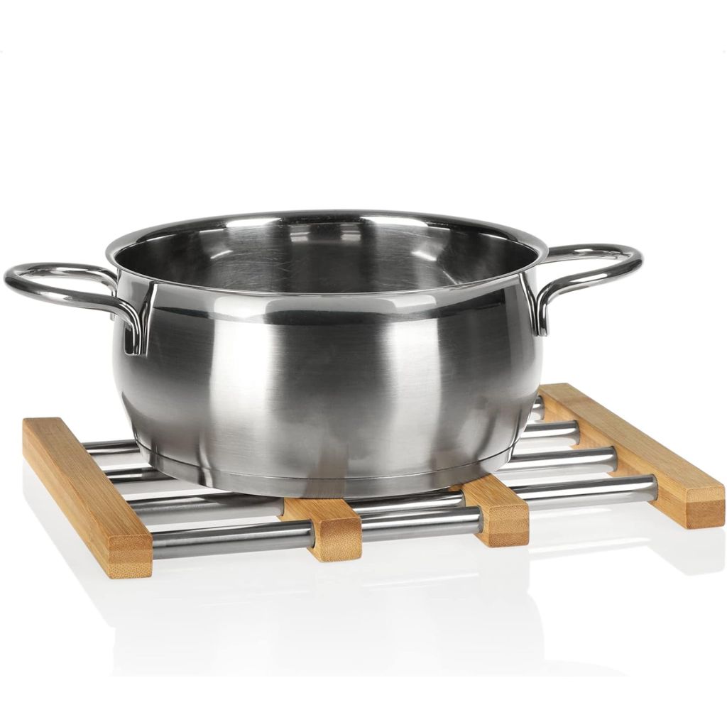 Dessous de Plat Extensible en Bambou et Acier Inoxydable – قاعدة أواني قابلة للتمديد