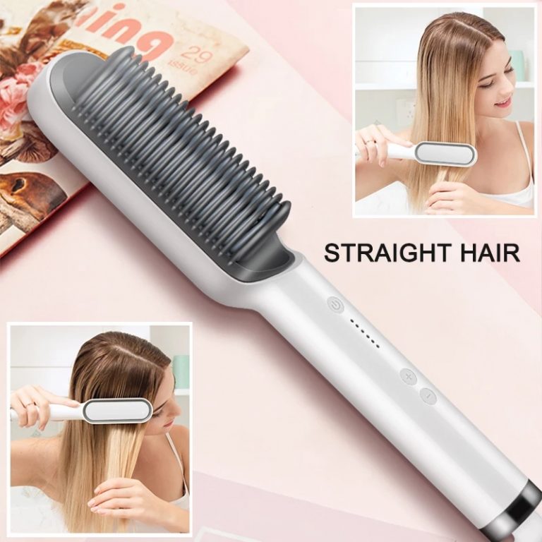 HQT-909B Ceramic Heated Hair Brush, 6 Heat Levels