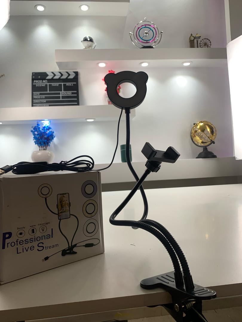 Studio Professional Live Stream Selfie Light Set – عدة التصوير الإحترافيةمع حلقة ضوئية