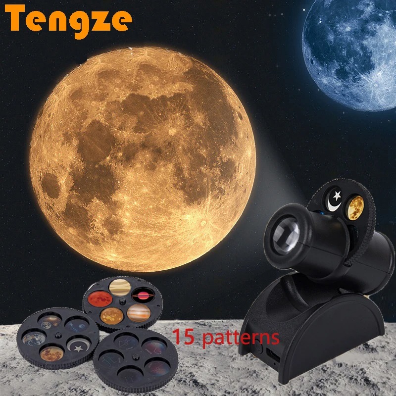Star and moon projection lamp, 15 patterns