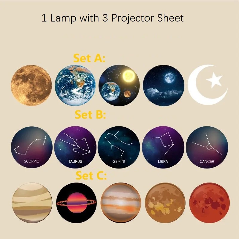 Star and moon projection lamp, 15 patterns