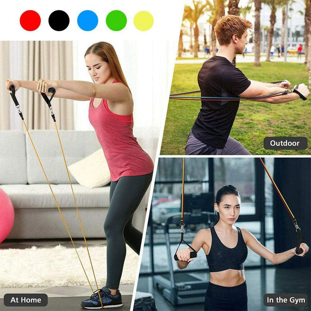 طقم أحزمة مقاومة رياضية 11 قطعة (5-45 كجم)