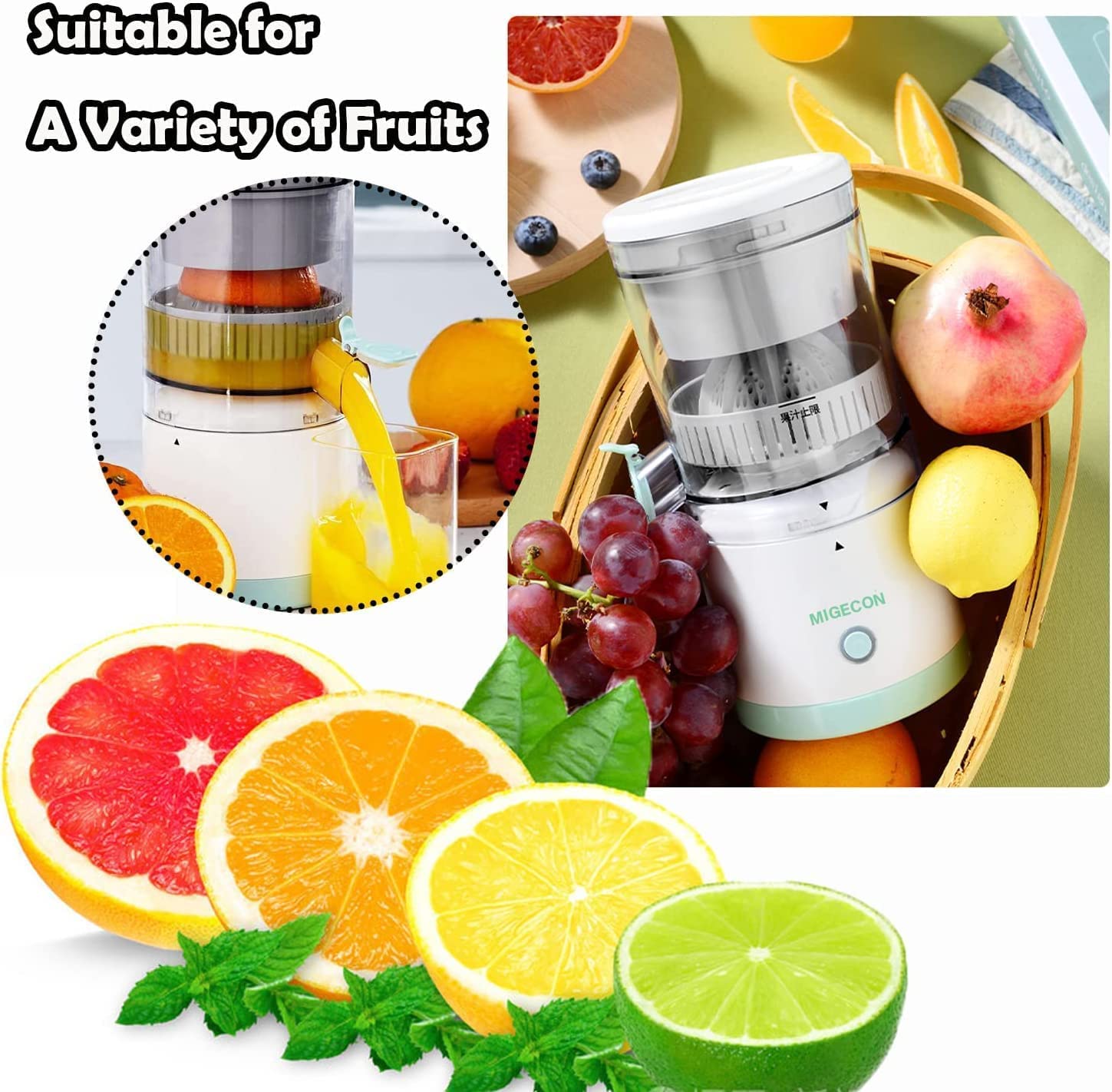 Electric rechargeable USB citrus juicer