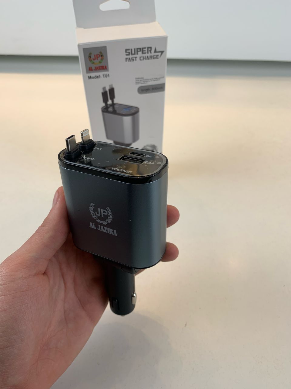 4-in-1 Retractable Car Charger 120W