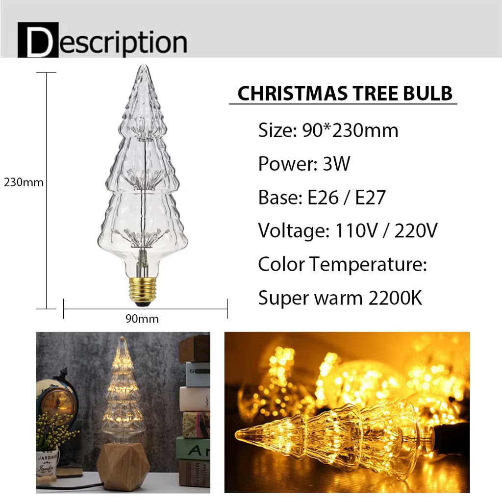 Ampoule LED Edison E27 motif arbre