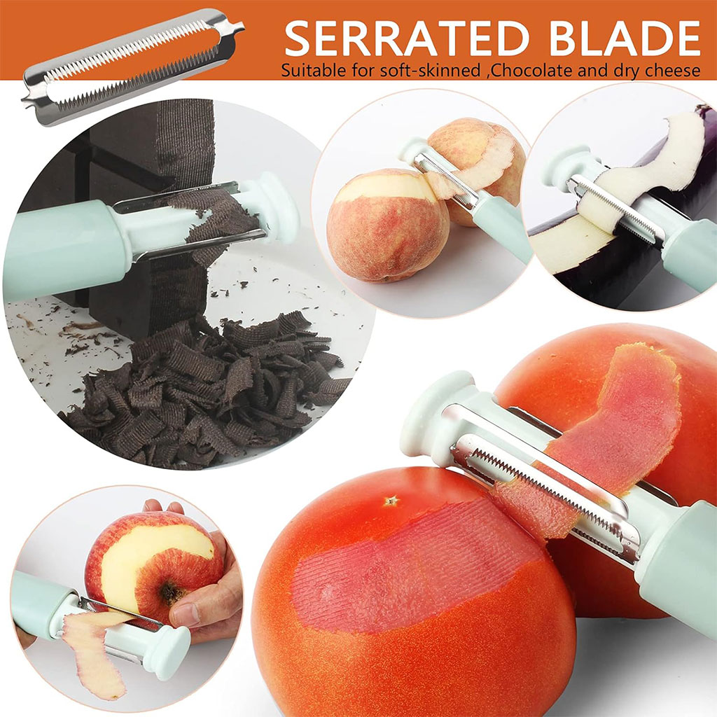 Éplucheur à légumes 3 en 1 avec Aiguiseur Couteaux – أداة تقشير الخضر مع مسن سكاكين