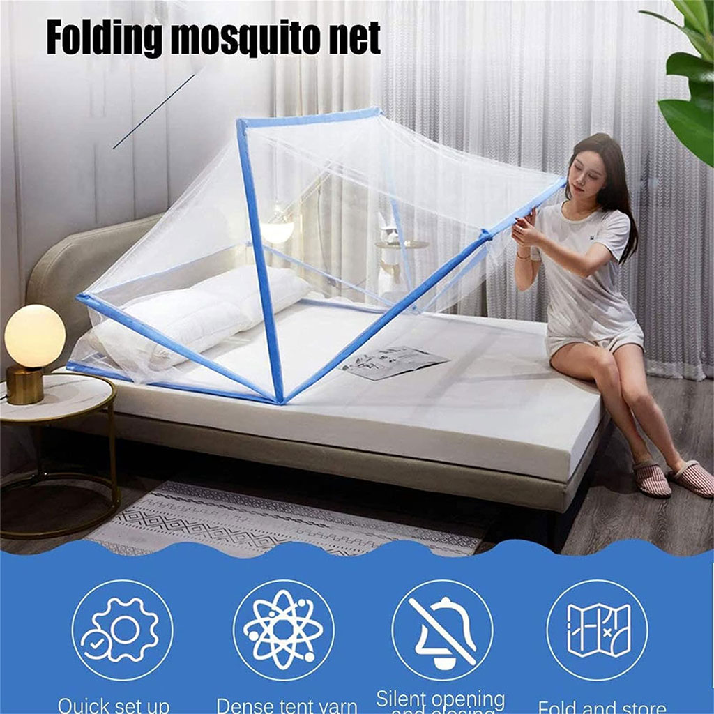 Foldable mosquito net for double bed