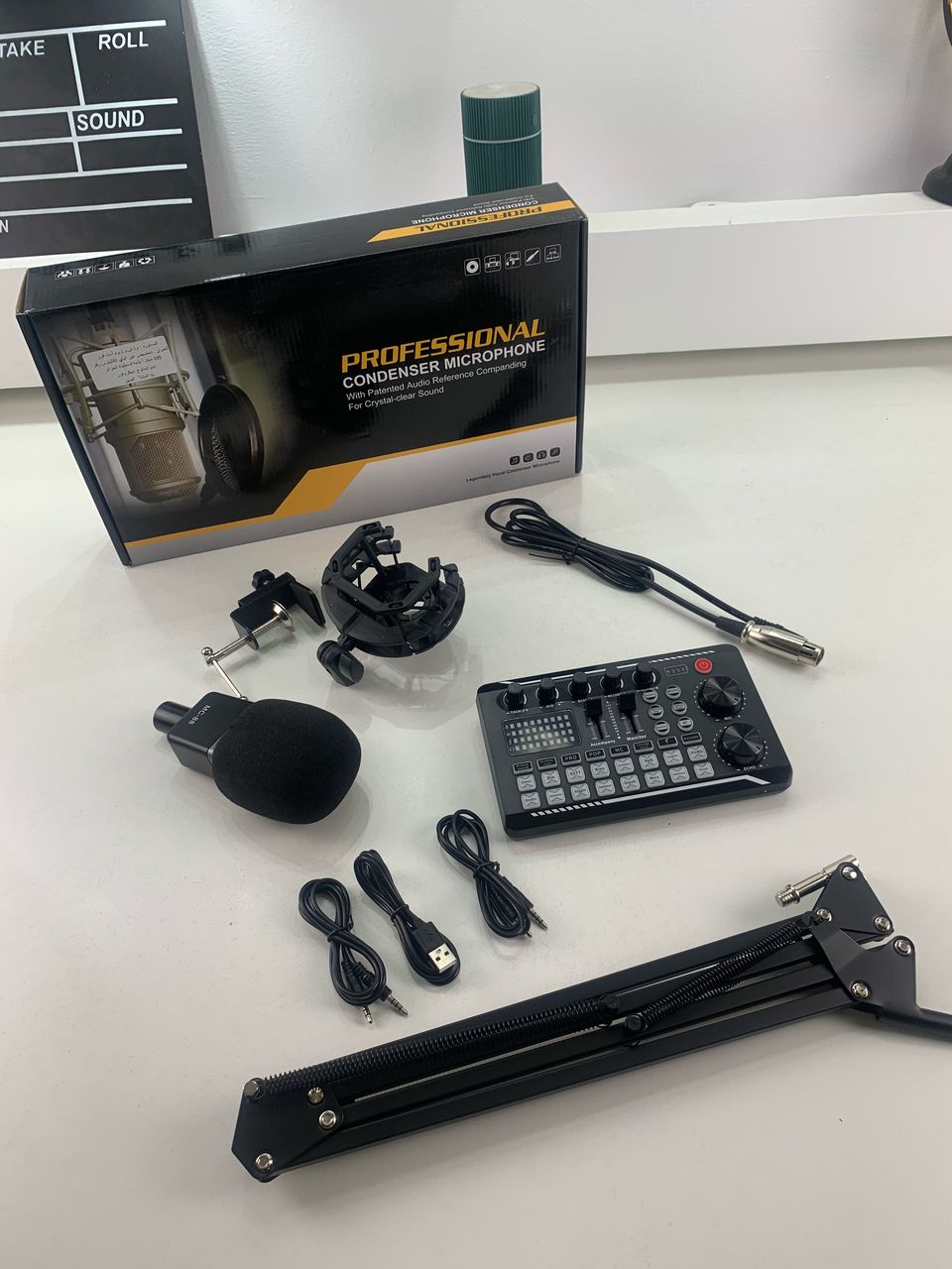 Pack Microphone MC-88 avec Carte Son en Direct – ميكروفون تسجيل إحترافي