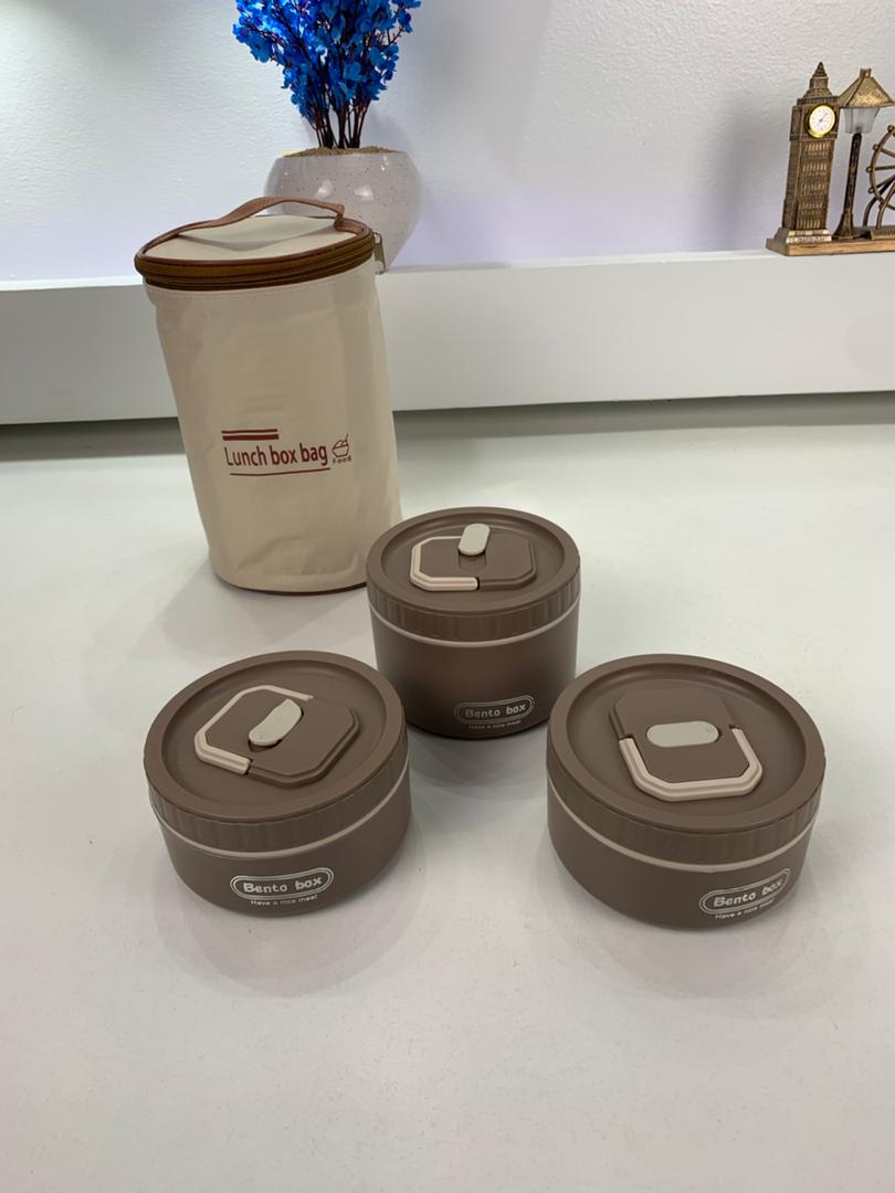 Lunch Box 3 étage avec Sac Isotherme Isolant – حافظة طعام حرارية 3 طبقات قابلة للاستخدام في الميكروويف