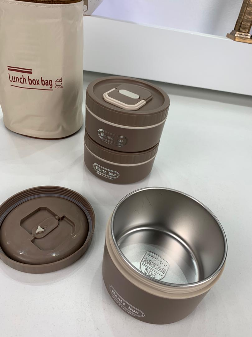Lunch Box 3 étage avec Sac Isotherme Isolant – حافظة طعام حرارية 3 طبقات قابلة للاستخدام في الميكروويف
