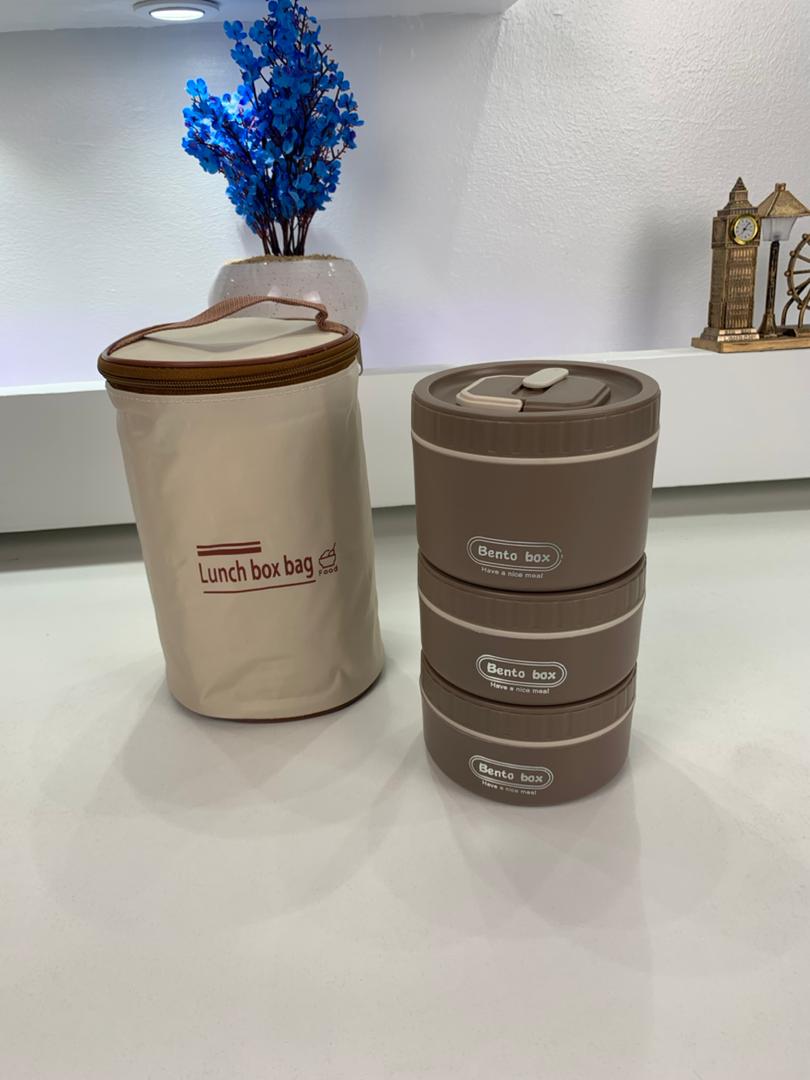 Lunch Box 3 étage avec Sac Isotherme Isolant – حافظة طعام حرارية 3 طبقات قابلة للاستخدام في الميكروويف